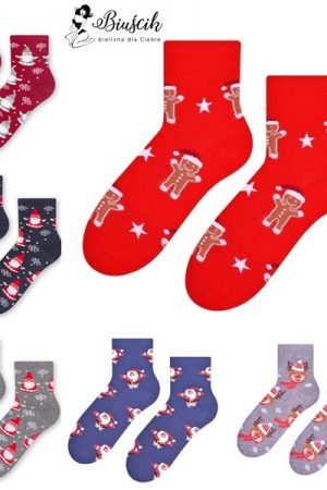Skarpety Steven damskie świąteczne midel 099
