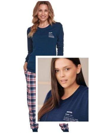 Doctor Nap 4363 – MOM – piżama damska granatowa z napisem
