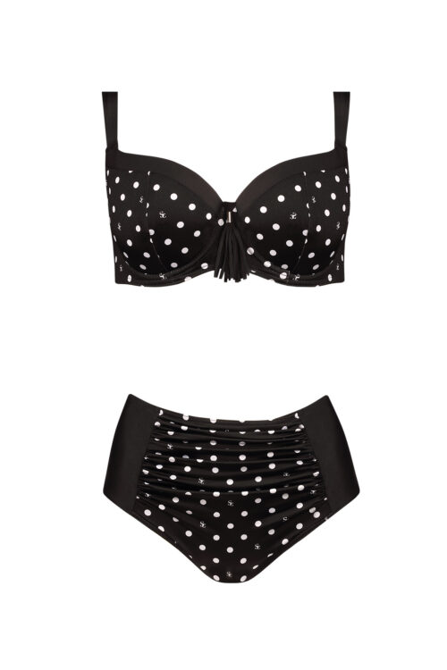 SELF S995GR7 Italian 11 V19 full-cup czarny/białe grochy