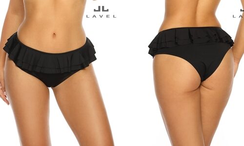 Lavel Panties vK / NEGRO – majtki kąpielowe z falbankami