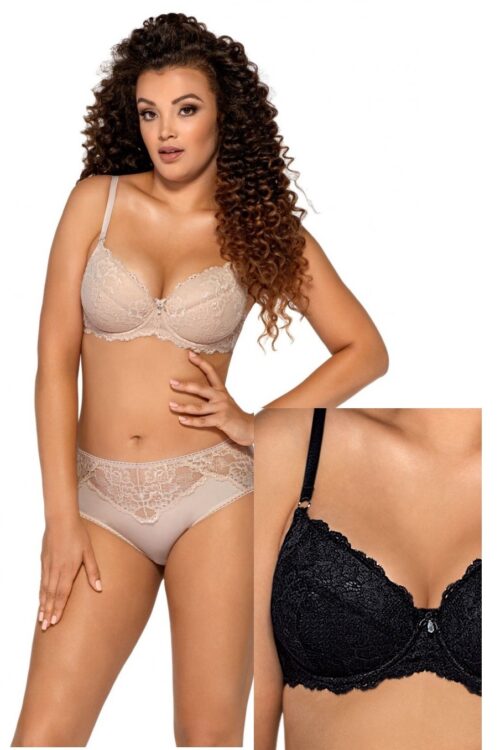 Ava 1970 push-up  beżowy i czarny